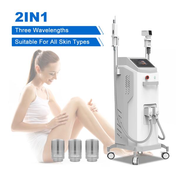 AS42 2 In 1 Diode Ice + Pico Second Laser Machine Q-Switched Nd yag For Hair And Tattoo Removal In Salons