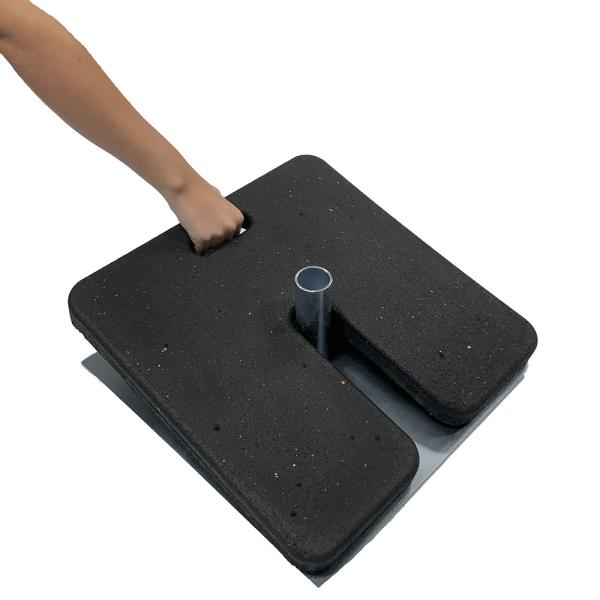 450*450*45mm Rubber Base Weight Black Recycled Rubber Base 30 Lbs
