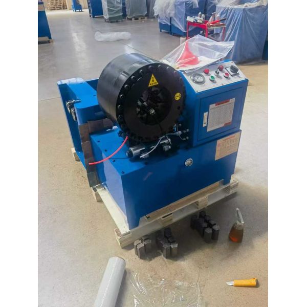 1/4 To 3'' High Capacity With 200pcs/H Blue Color Electric Shorter Model Button System Hydraulic Hose Crimping Machine For 6-76mm Crimping Range