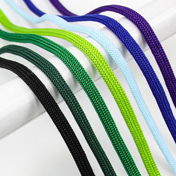 O roxo Grey Black Reflective Shoe Laces coloriu o nylon trançado liso da visão alta