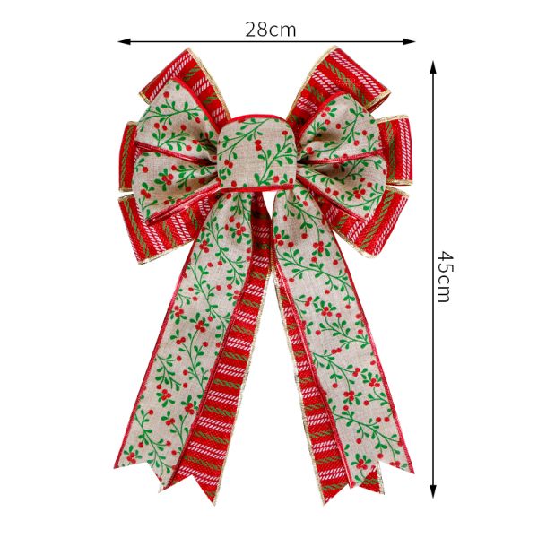 Customized Festival Ribbon Bow Wired Velvet Ribbon Christmas Tree Toppers Burlap Bows
