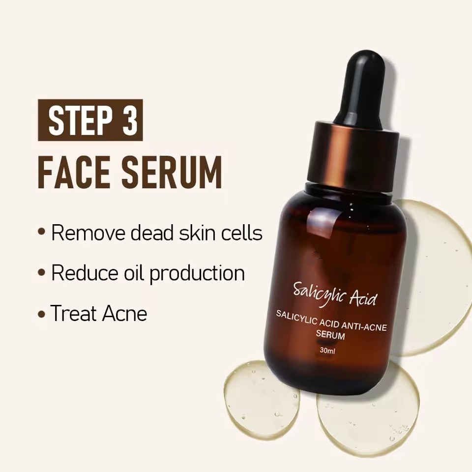 OEM ODM Brand Skin Care Set Salicylic Acid Anti acne&Acne Removing face cream Moisturizing Repair Brightening Skin Color Facial essence Moisturizing Toner facial mask