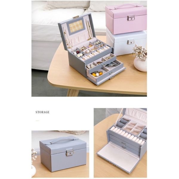 Medium PU Leather Flannel Packaging Gift Box for Ring Earring Pendant Necklace Bracelet Watch Cigar Perfume Jewelry Set