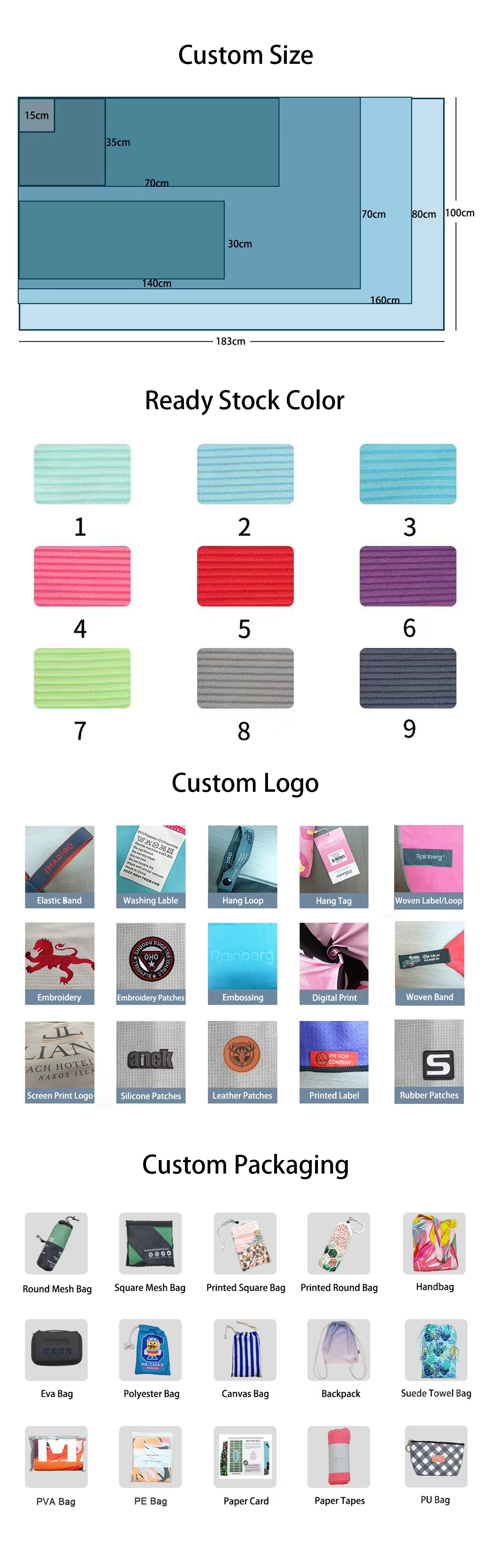 Soft Skin Friendly Cooling Custom Gym Towels Bulk 100% Polyester