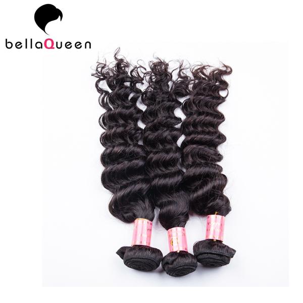 Natural Black Deep Wave Brazilian Virgin Human Hair Extension For Women