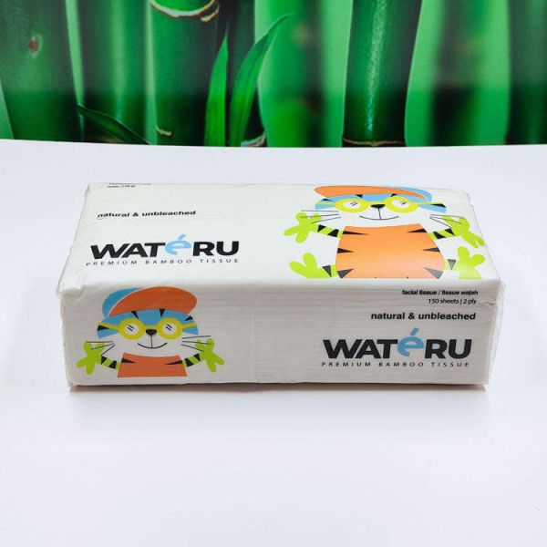 Hot sale custom ecofriendly Natural Color 2 ply bamboo rectangular shape facial tissue
