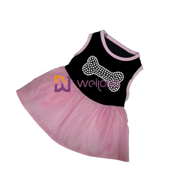 Tulle Skirt  Hot Rhinestone Halloween Tulle Pet Dress / CVC Jersey Dogs Dressed Up