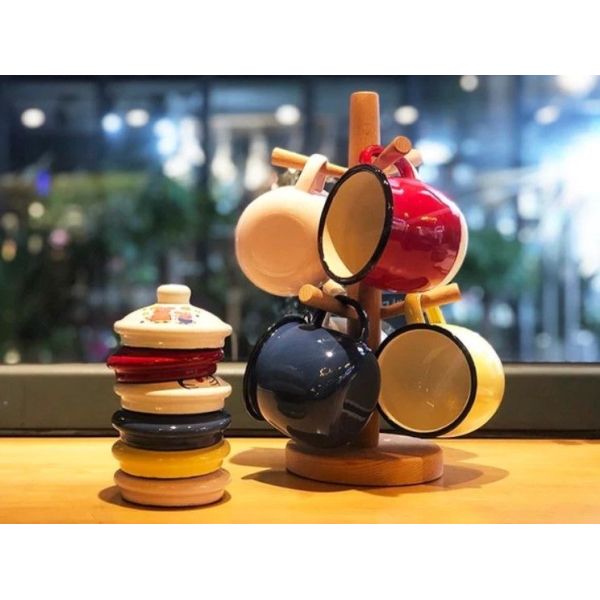 150g Eco Friendly Customized Logo Belly Shape Enamel Hot Water Mugs