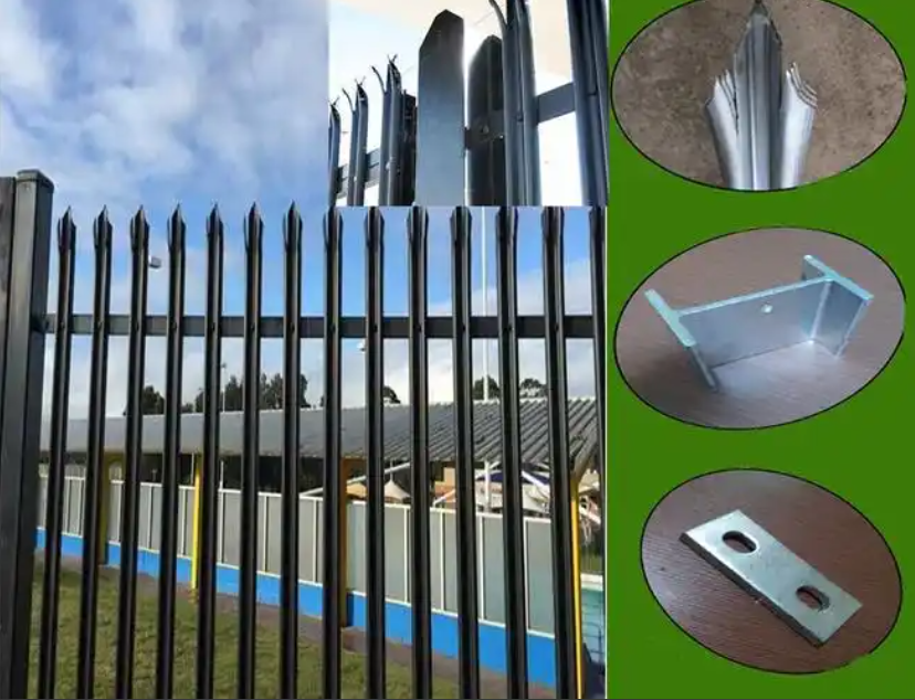 Powder Coated Steel Palisade Fence For Public Site Boundary And Controlled Access