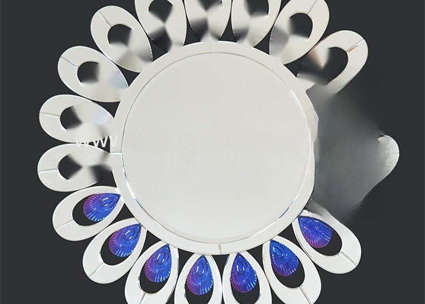 PEACOCK MIRROR 91X91X2.2CM Decorative Wall Mirror with SILVER MIRROR and MDF Backing