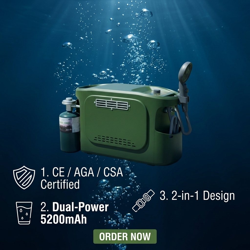 Tankless Outdoor Gas Water Heater | 3L Portable Propane Hot Water System with