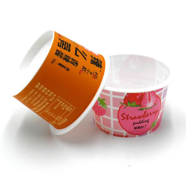low MOQ 80ml pp white and clear injection cup for baby yogurt