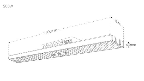 o diodo emissor de luz de 480umol/s 200W Dimmable cresce Ir uv claro 730nm vermelho para a estufa