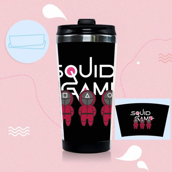 caneca de café isolada vácuo de Double Wall Travel da secadora de roupa da garrafa de Drinkware do jogo do calamar 14oz