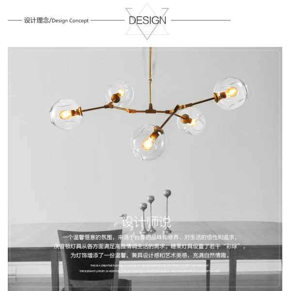 Vintage Glass Hanging Lamp Lighting Chandelier Pendant Light