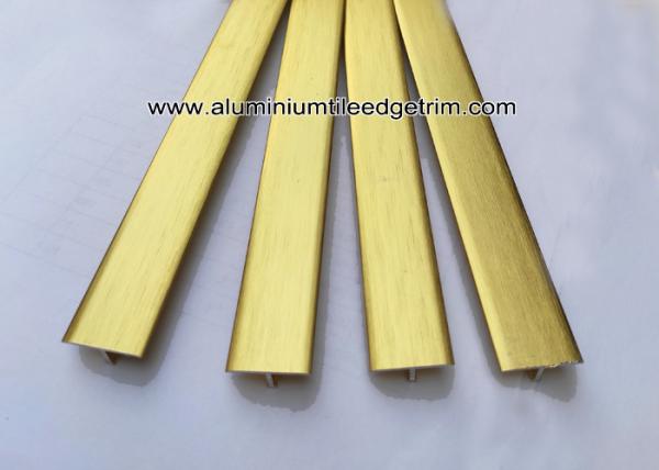 T20 T Shaped Aluminum Extrusion Decorative Profiles / Strips For Door Brushed Gold
