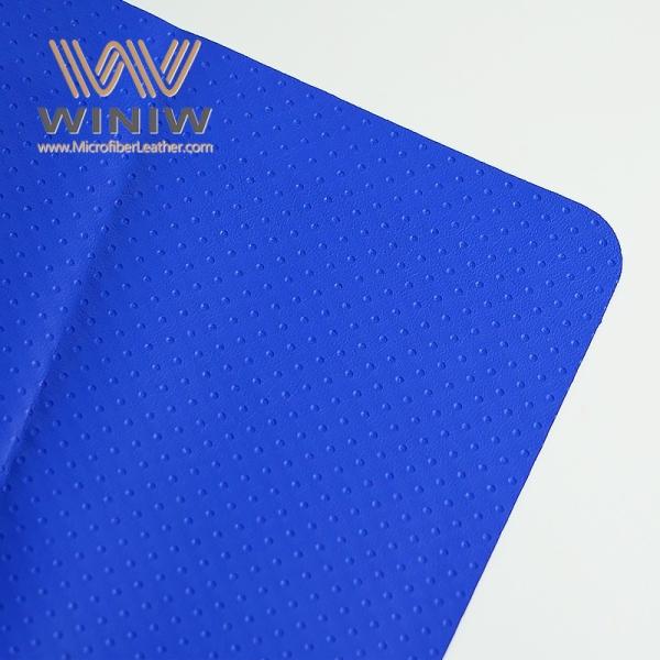 Blue Micro Fiber PU Coated Leather Vegan Materials For Football