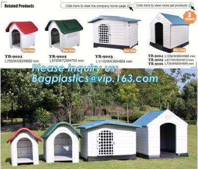 Plastic Dog House - Waterproof Dog Kennel Air Vents Elevated Floor All Weather Indoor Outdoor Insulated Doghous