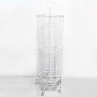 Supermarket Metal Mesh Shelves Rotating Heavy Duty Shelving On Casters 134cm