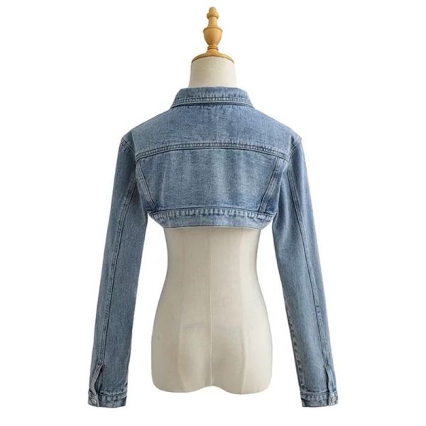 Factory Customized Summer Crop Tope Sporty Full-Length Sleeve Denim Jacket