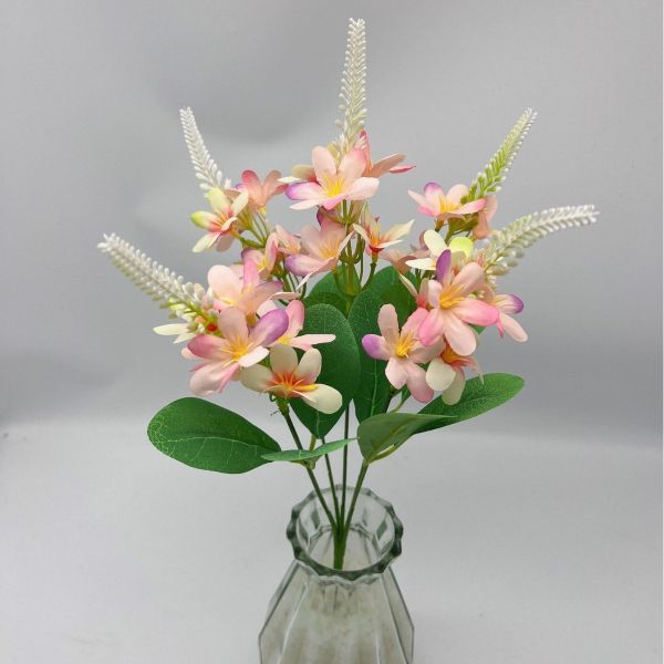 5-Fork Simulated Small Wild Chrysanthemum Plastic Flower Wedding Props Bouquet