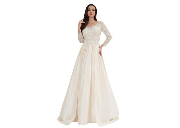 Customize High End Muslim Ball Gowns Dresses With Sleeves Chiffon Fabric