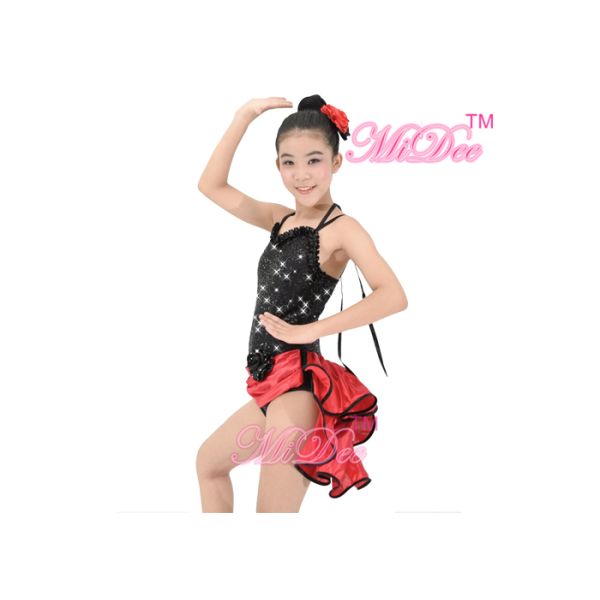 MiDee Dance Costume Latin Dress For Women Sweetheart Camisole Sequins