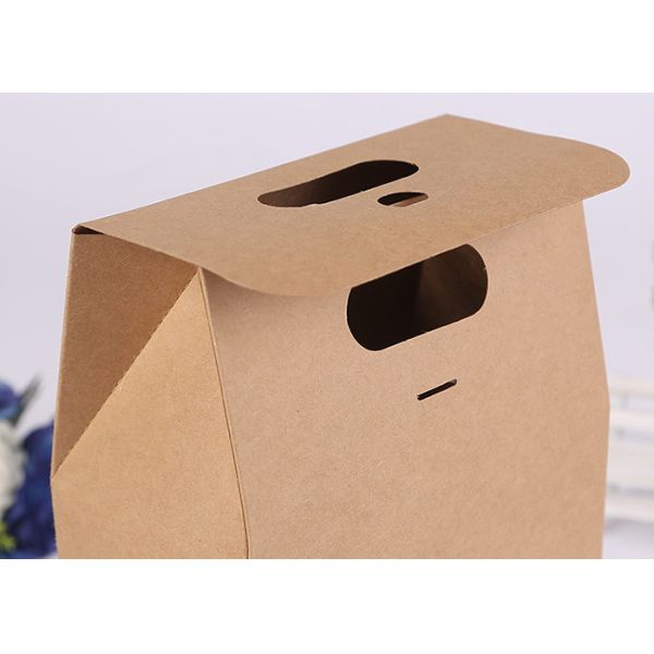 Сумки подарка Брауна Kraft рождества бумажные обедают квадратный бумажный мешок с ручками