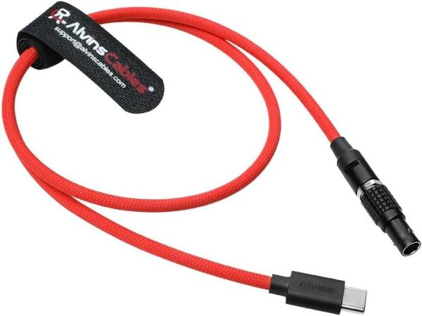 Les câbles d'Alvin Ultra Soft USB-C Type-C à 2 broches mâle noir plaqué câble de charge rapide 12V pour le petit câble de charge HDZ-CAM