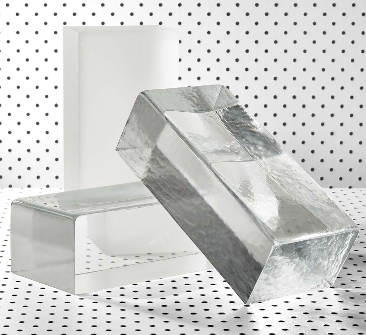Clear Lustrous Fused Crystal Glass Tiles Frosted  Architectural Decoration