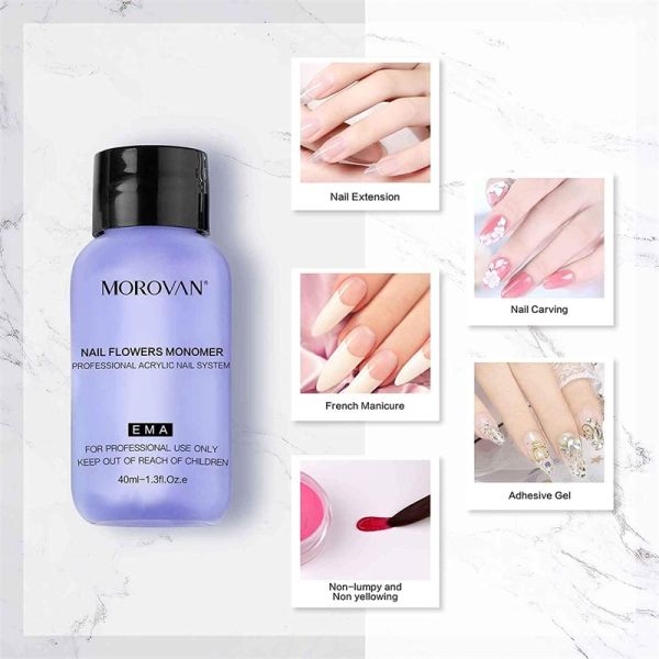 Complete Nail Acrylic Powder Dipping Kit with Liquid Brush and Tools Professional Grade