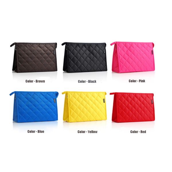 Portable Polyester Lovely Travel Cosmetic Bags Colorful Water Resistant