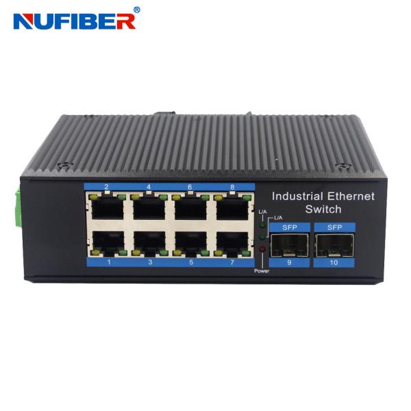 NuFiber Industrial Ethernet Unmanaged Switch 8x10 / 100 / 1000base-T SFP Port
