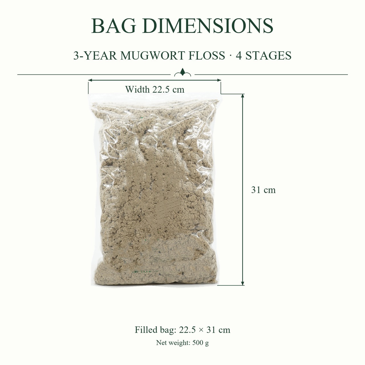 3-Year Four-Pass Moxa Wool 500g Sealed Bag B2B Wholesale Supply