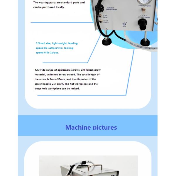 Portable Automatic Screwdriver Conveyor Screw Feeder Automatic M4 Auto Fastening Locking Machine  Screw Assembly