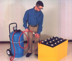 Electric Fork Truck Battery For Forklift , Pallet Jack Battery 198mm Cell Width