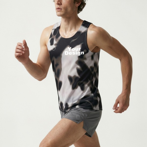 Custom OEM ODM Printed Mesh Quick‑Dry Men's Sports Tank Top