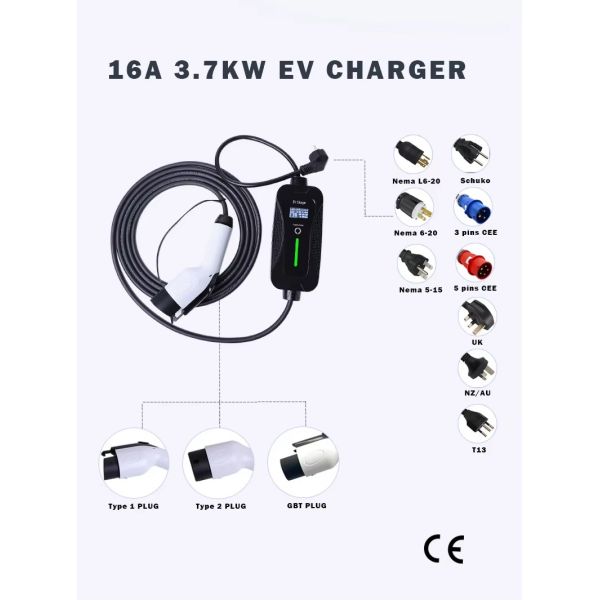 Niveau 110V 220V AC Type 1 16A chargeur électrique portable pour la maison