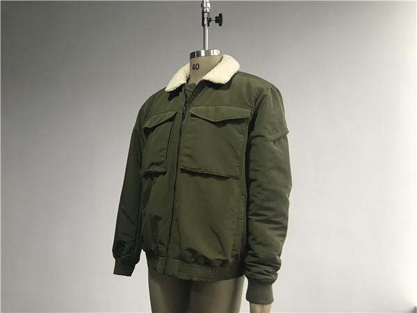 Fatigue 100 Polyester Bomber Jacket Mens With Padding And Sherpa Collar
