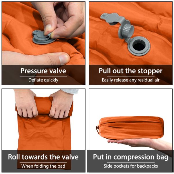 4 Season Comfortable Compact 8x3'' Inflatable Sleeping Pad