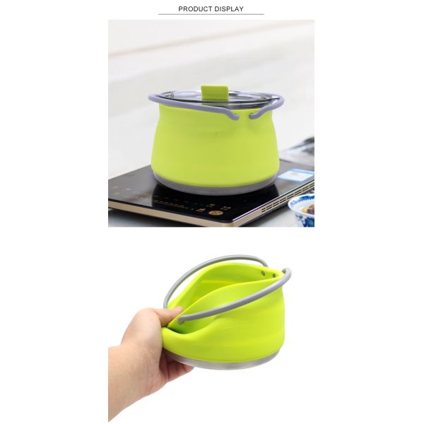 Портативная складчатость силикона варя бак 1.0L для на открытом воздухе располагаться лагерем