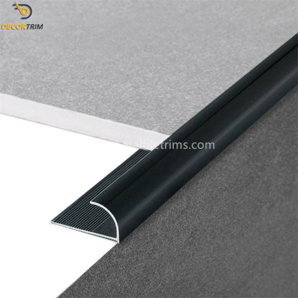 10mm Anodized Matt Black Metal Tile Edging Strip Protective Ceramic Edge