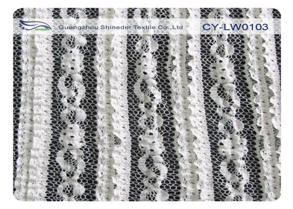 Eco Friendly Cotton Stretch Lace Fabric For Dress , Garment Shrink-Resistant CY-LW0103