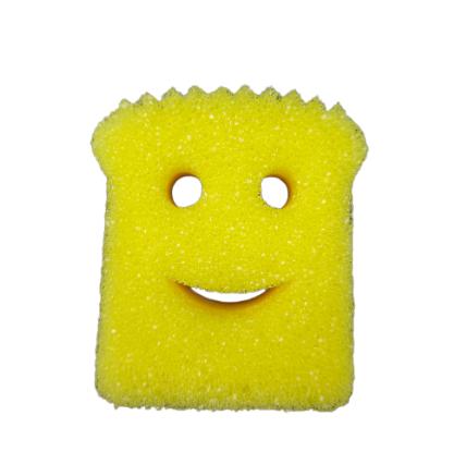 Yellow-Green Square Scrub Daddy  Sponge With Hardness Changes For Durable Kitchen Cleaning
