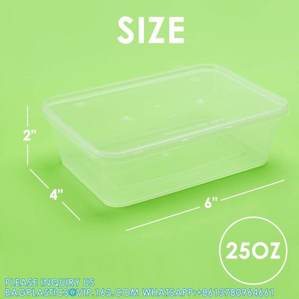 25oz 1 Compartment Meal Prep Containers 150 Packs, 150 Pieces Containers And 150 Pieces Lids