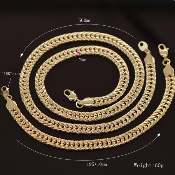 Korean Fishbone chain New Trendy Suitable for men and women Jewelry 18K Real Gold Plated