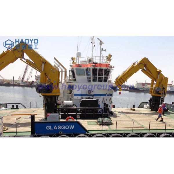 HAOYO Factory Good Quality Cargo Ship Barge Crane for sale Marine Ship Deck Crane