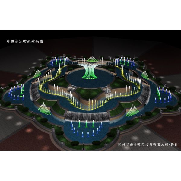 Designs of art display color changing water fountains