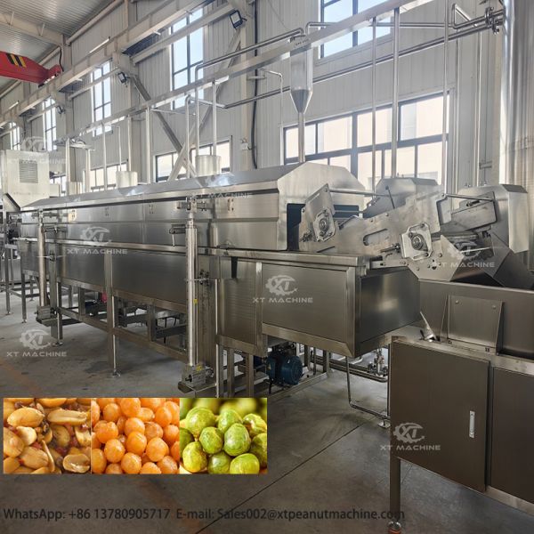 Large Capacity High Efficiency Automatic Corn Flakes Nuts Continuous Frying Machine With CE Certification