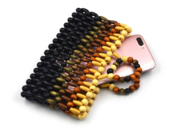 Custom Hand Made Wooden Beaded Evening Clutch Bags For Fashionable Ladies